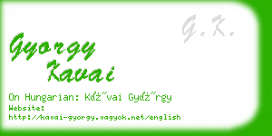 gyorgy kavai business card